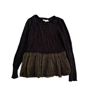 Tucker + Tate‎ Black and Gold Peplum Top Girls Size 5